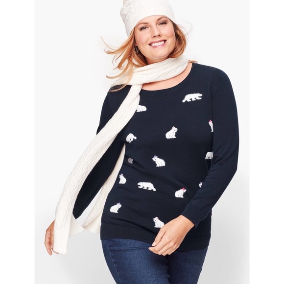 Talbots Mini Polar Bear Sweater Cotton Blend sz XS - Picture 7 of 7
